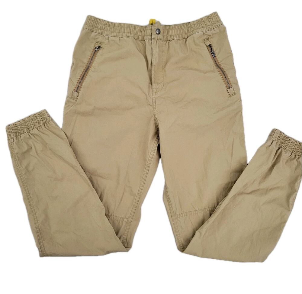 Polo Ralph Lauren Jogger Pants XL 16-18 Khaki Cotton Utility Zip Pockets Pony